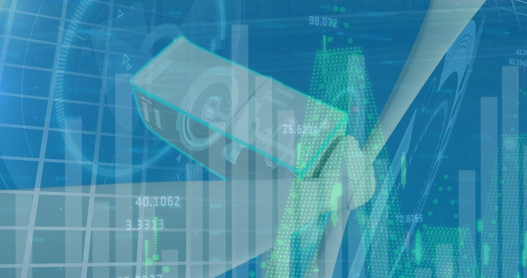 Abstract Financial Data with Futuristic Technology Graphics