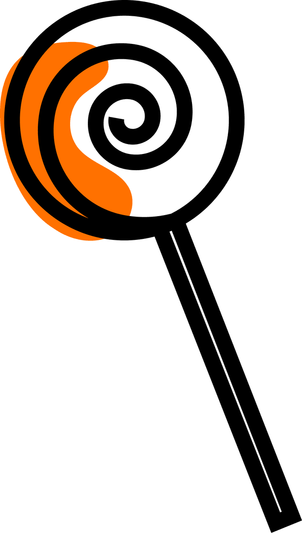 Vector Magnifying Glass Over Orange Blob on Transparent Background