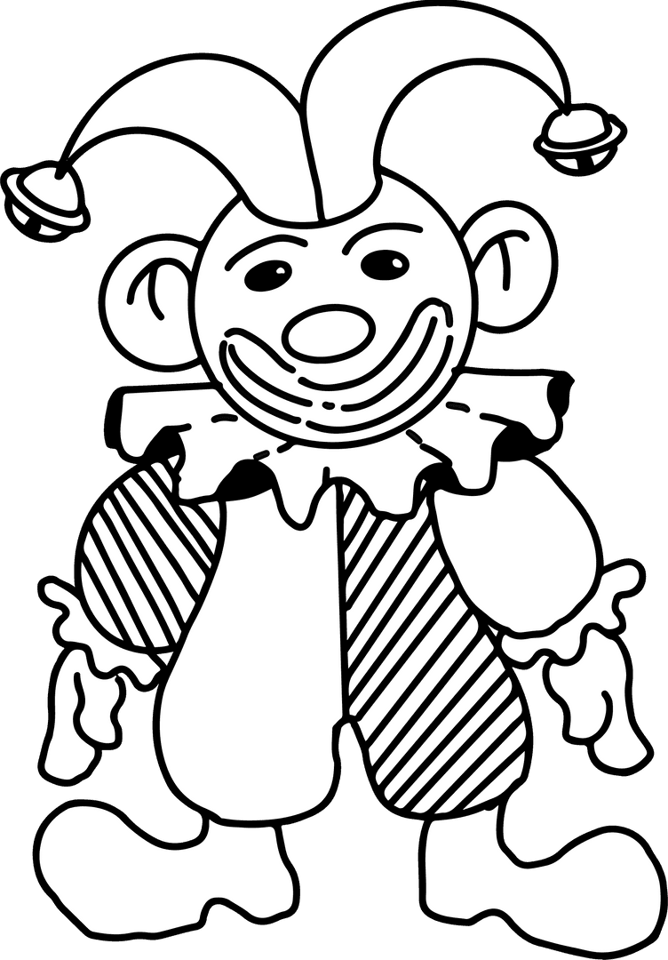 Whimsical Jester Illustration on Transparent Background