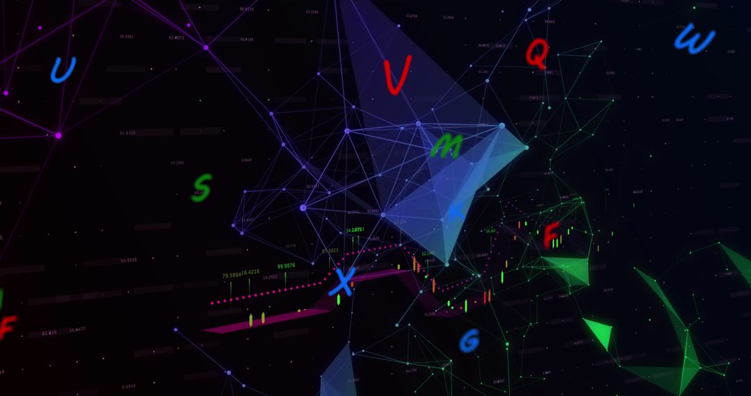 Abstract Financial Data Visualization with Digital Network Concept