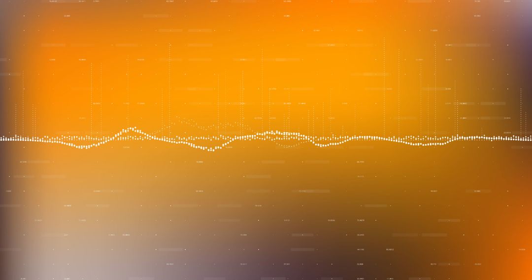 Digital Interface with Data Streaming on Vibrant Orange Background