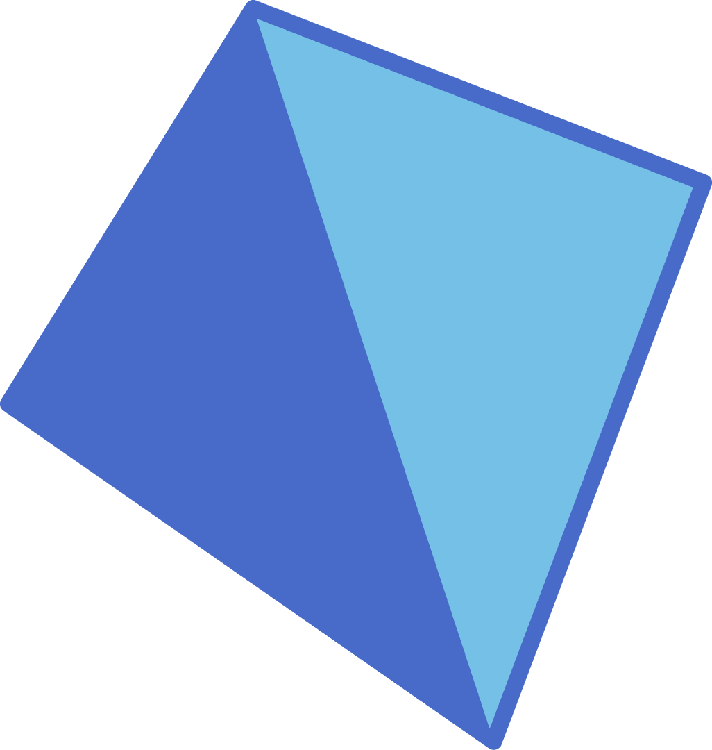 Transparent Blue Polyhedral Object Floating on Clear Background