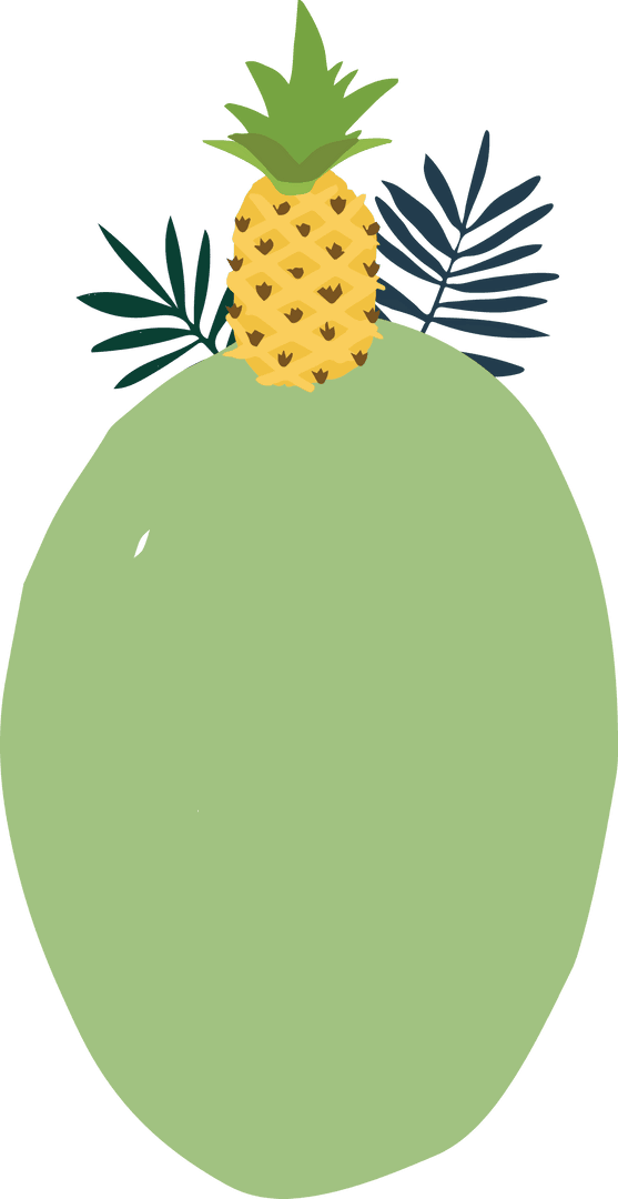 Tropical Pineapple Illustration with Transparent Background