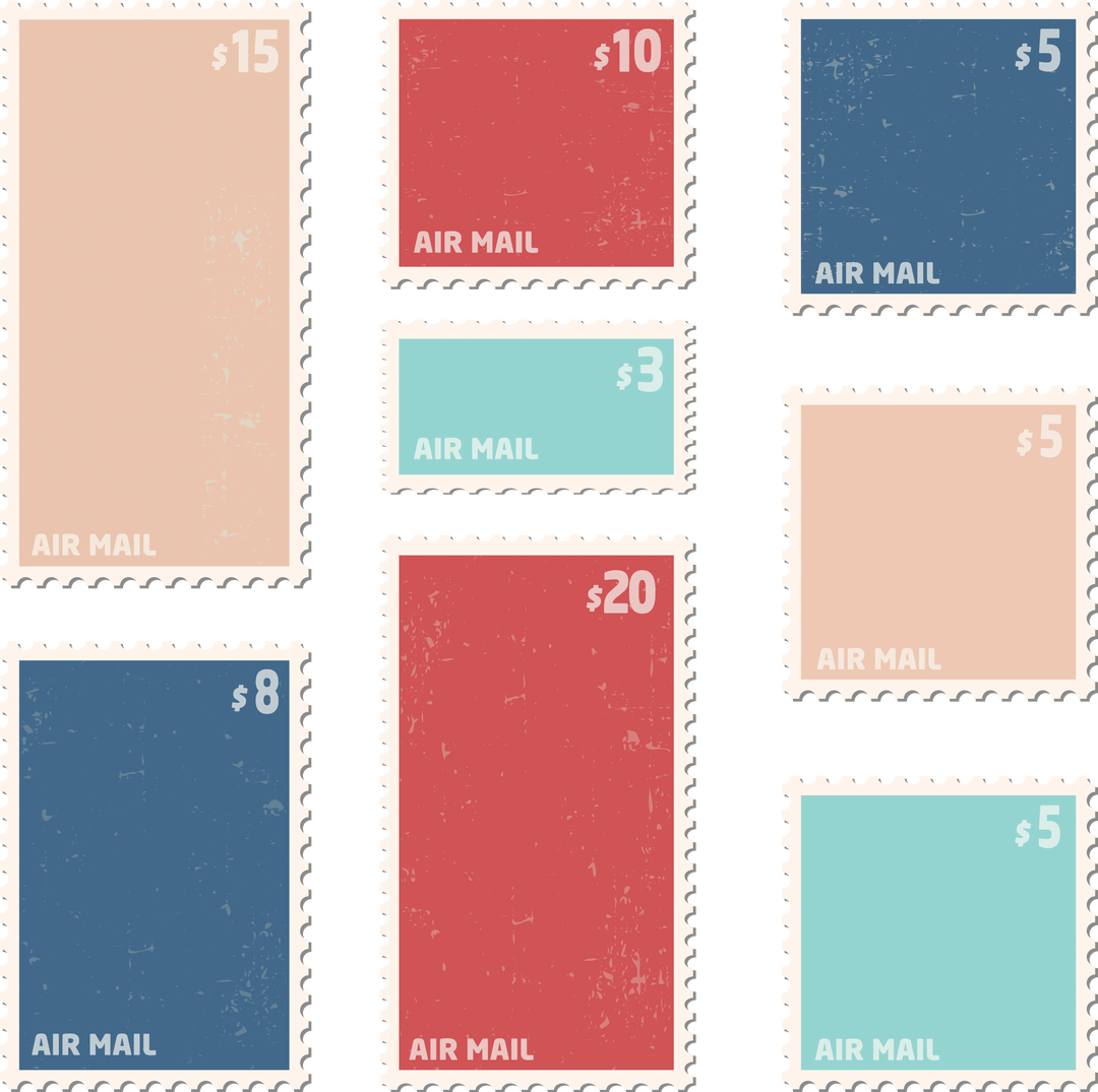 Colorful Transparent Postal Stamps Vector Illustration - Download Free Stock Images Pikwizard.com