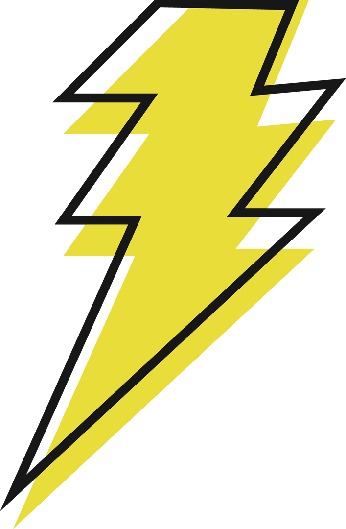 Yellow Lightning Bolt Icon Transparent Background Design