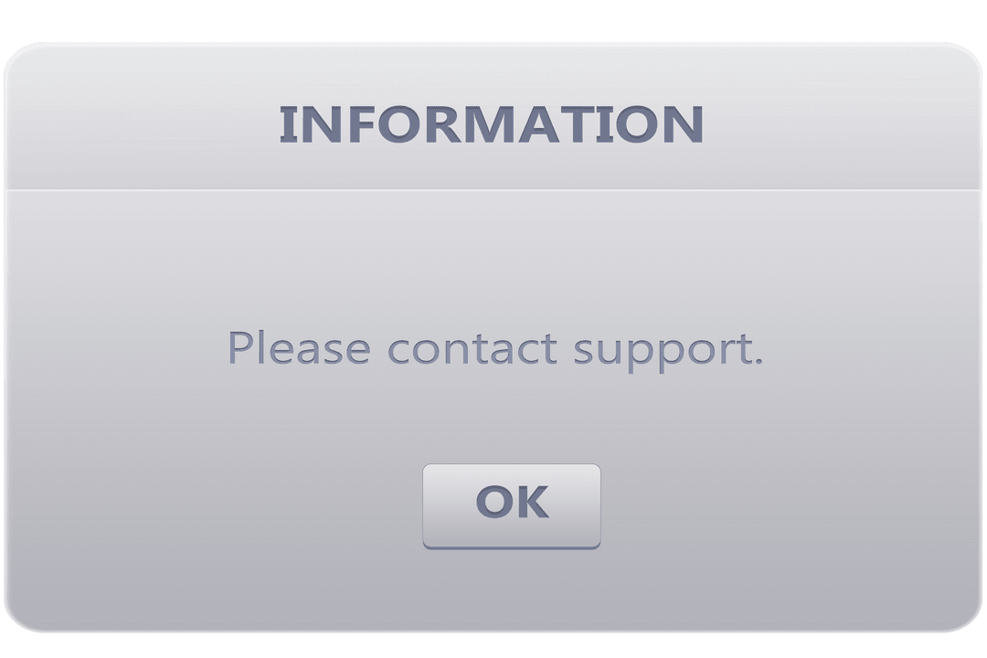 Information Support Contact Window on Transparent Background