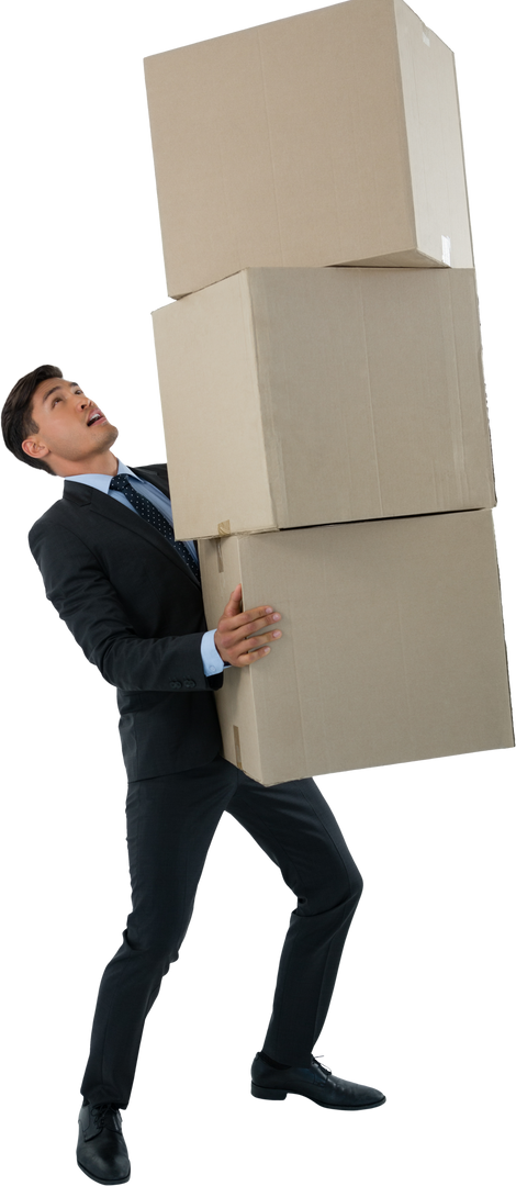 Transparent Businessman Carrying Multiple Cardboard Boxes - Download Free Stock Images Pikwizard.com