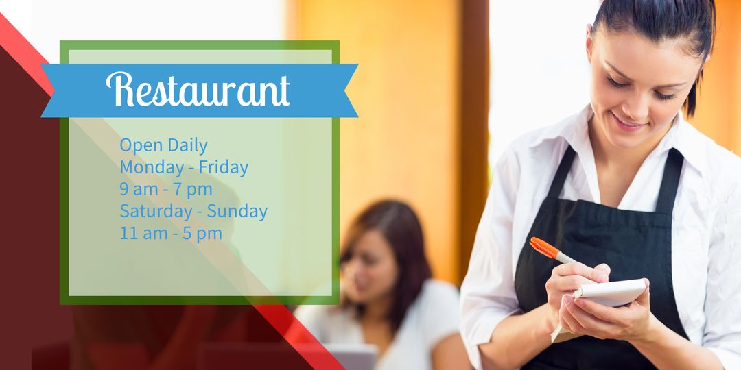 Waitress Taking Order Highlighting Customer Service in Restaurant