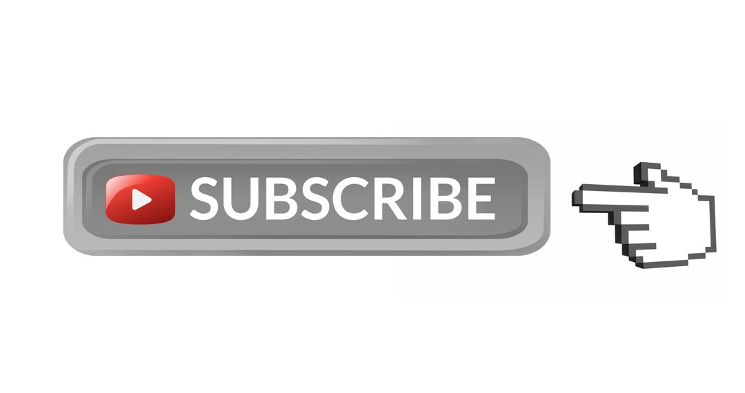 Digital Clickable Subscribe Button with Hand Cursor Icon