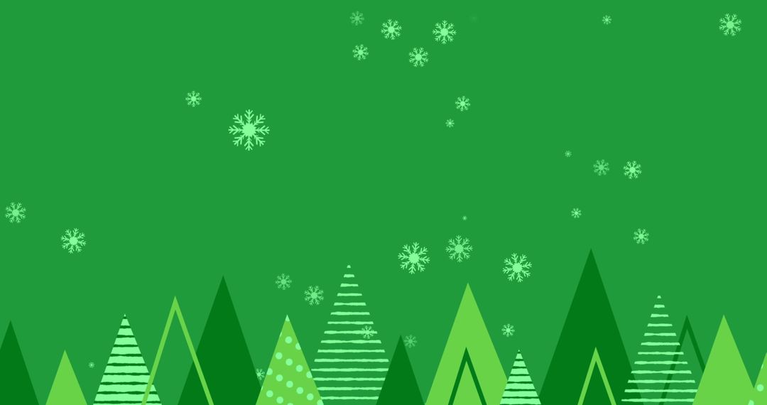 Festive Green Background with Christmas Trees and Snowflakes - Free Images, Stock Photos and Pictures on Pikwizard.com