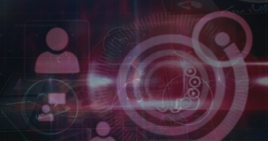 abstract digital interface with dynamic icons and data flares - Free Images, Stock Photos and Pictures on Pikwizard.com