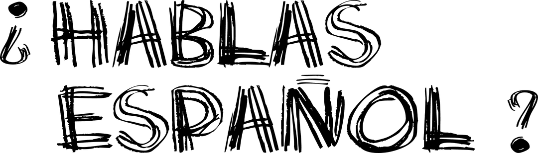 Hablo Español Text on Transparent Background Vector Art