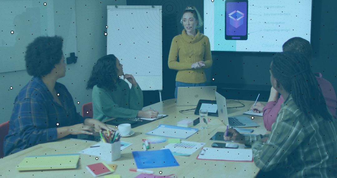 Diverse Team Collaborating in Technology Meeting