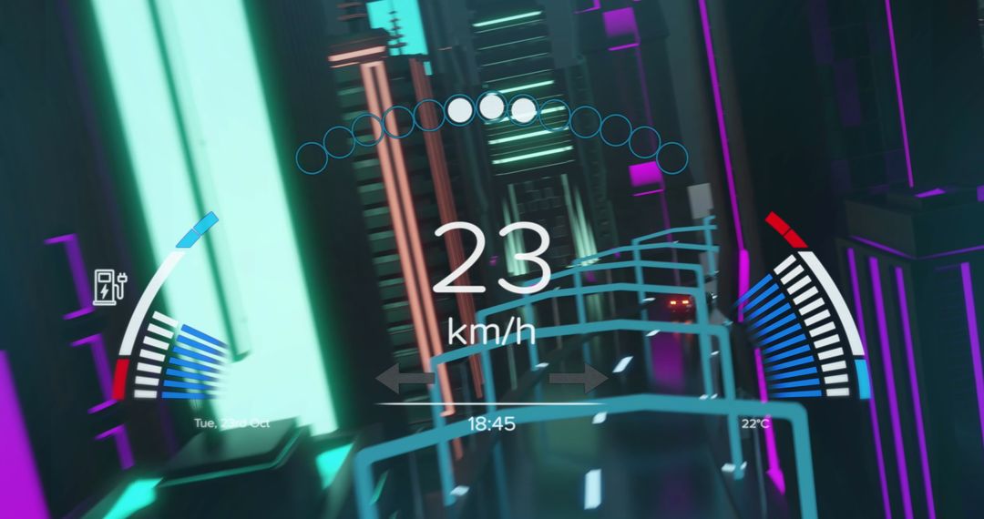 Futuristic HUD Display in Smart Car Connectivity Concept
