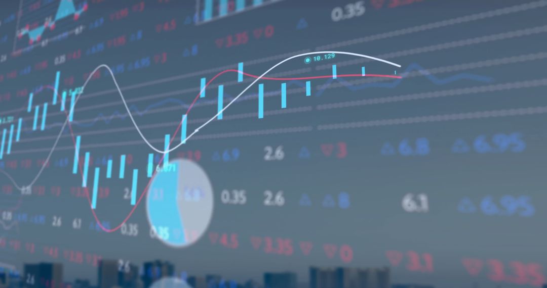Financial Market Data and Cityscape Blur Interface Concept