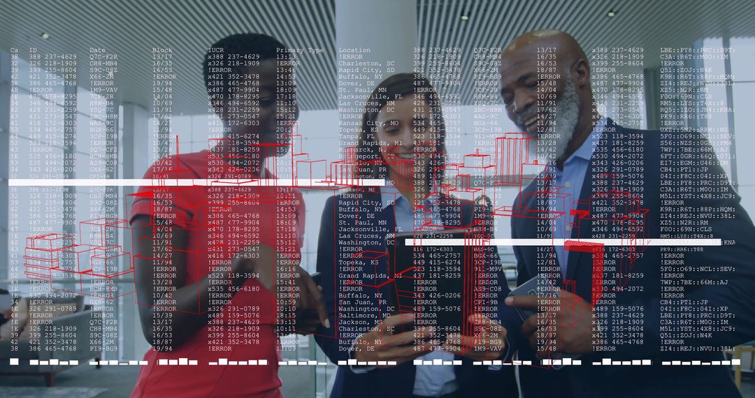 Diverse Professionals Analyzing Data Visualizations in Modern Office