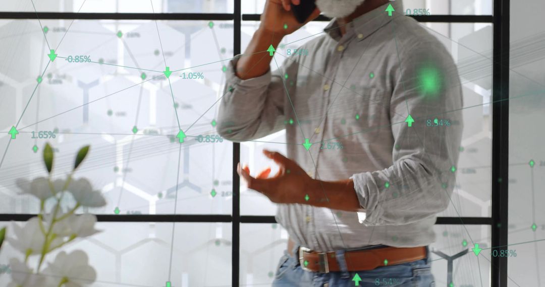 Businessman Analyzing Strategic Finance Data Insights on Smartphone