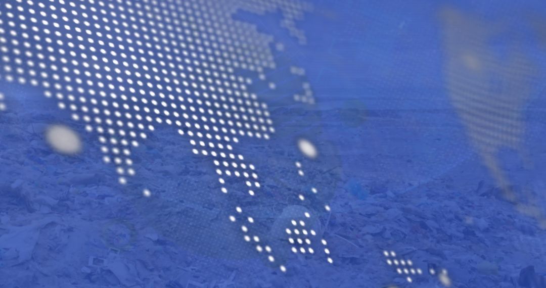 Digital Data Visualization Over World Map Concept