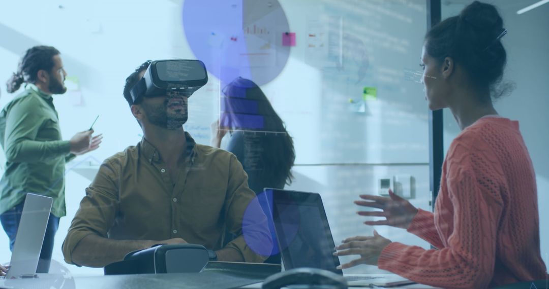 Business Team Collaborating with Virtual Reality