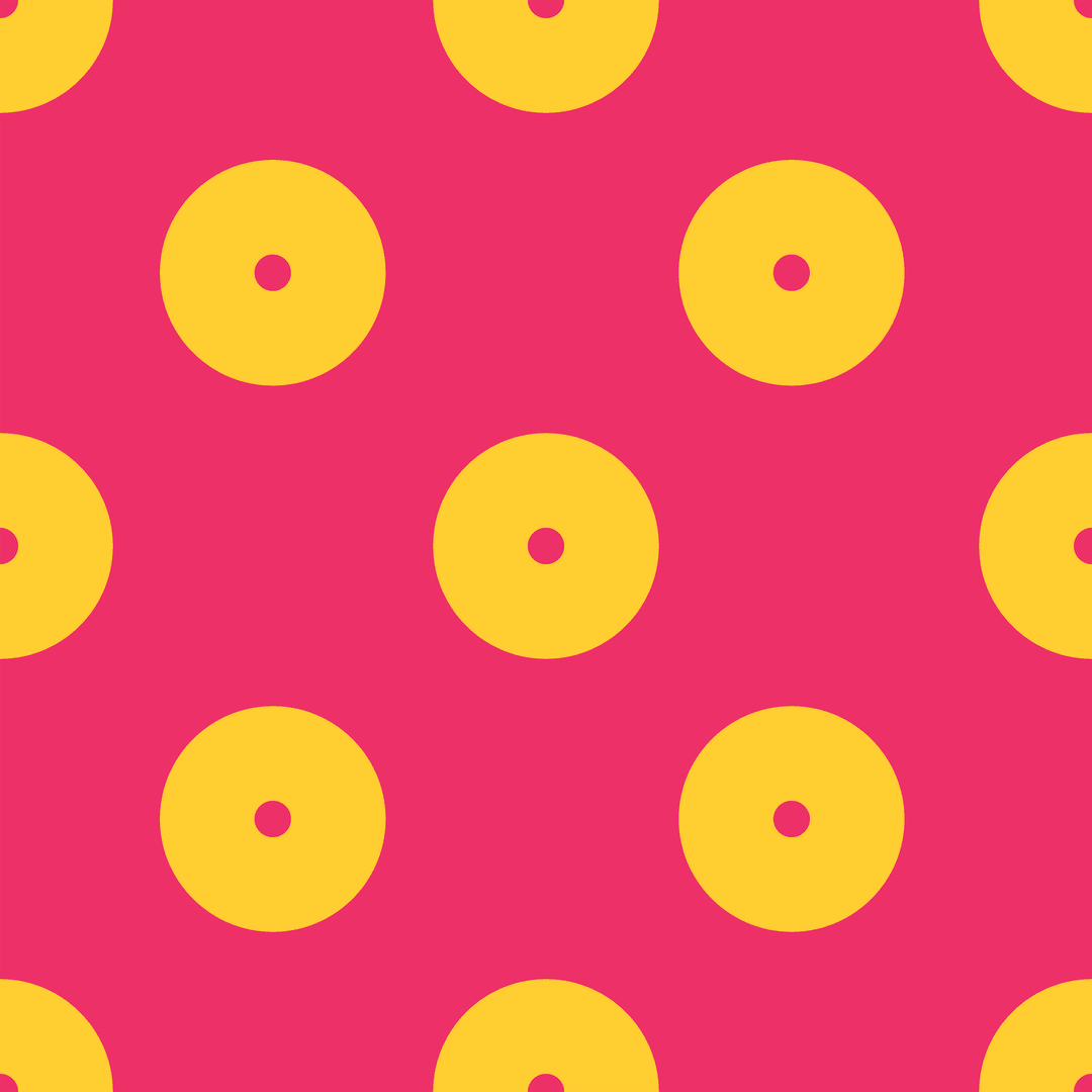 Yellow Polka Dot Pattern on Transparent Pink Background