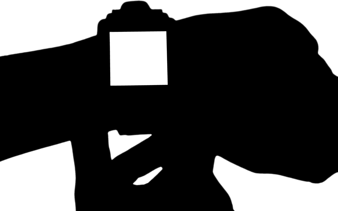 Smartwatch with Hand Silhouette on Transparent Background