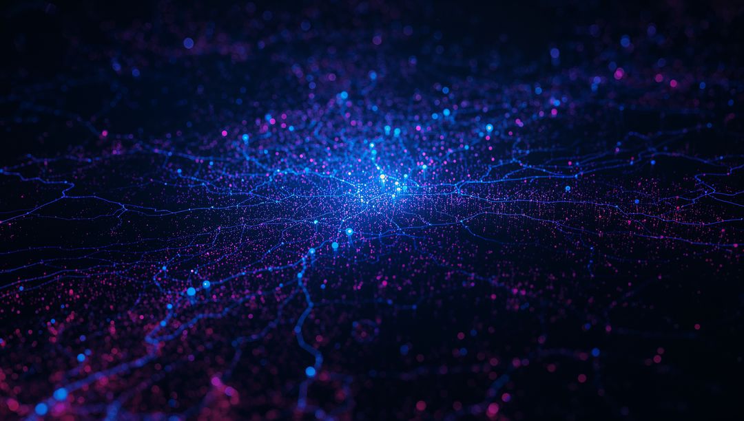 Futuristic Cyber Network with Glowing Neural Pathways