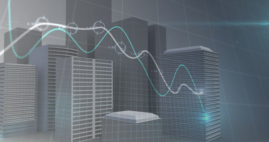 Financial Data Visualization with Futuristic Cityscape