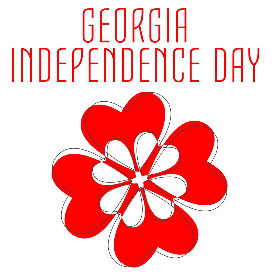 Georgia Independence Day Celebration with Red Floral Motif
