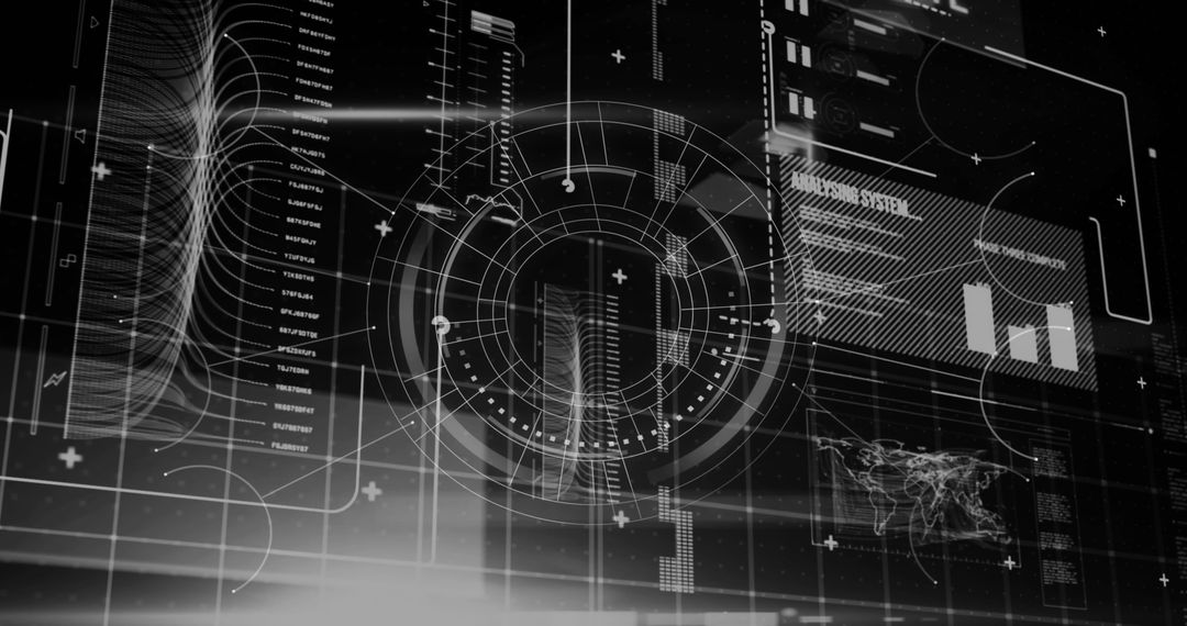 Abstract Tech Background with Data Processing Interface