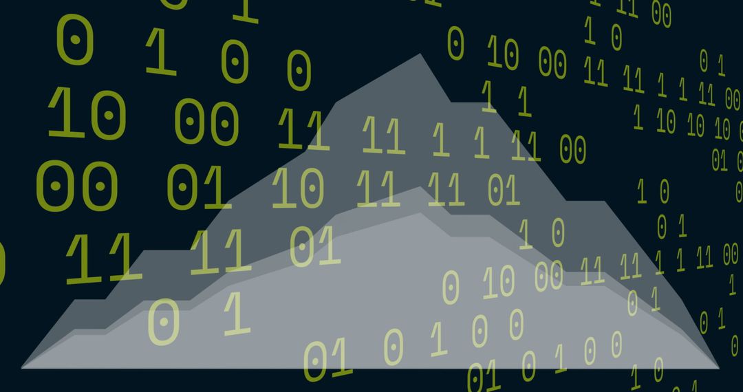 Abstract digital data processing with binary code overlay