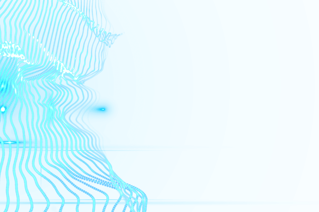 Blue Digital Wavy Shapes on Transparent Background