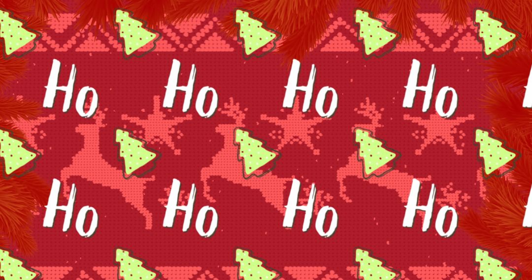 Festive Christmas Background with Trees and Text