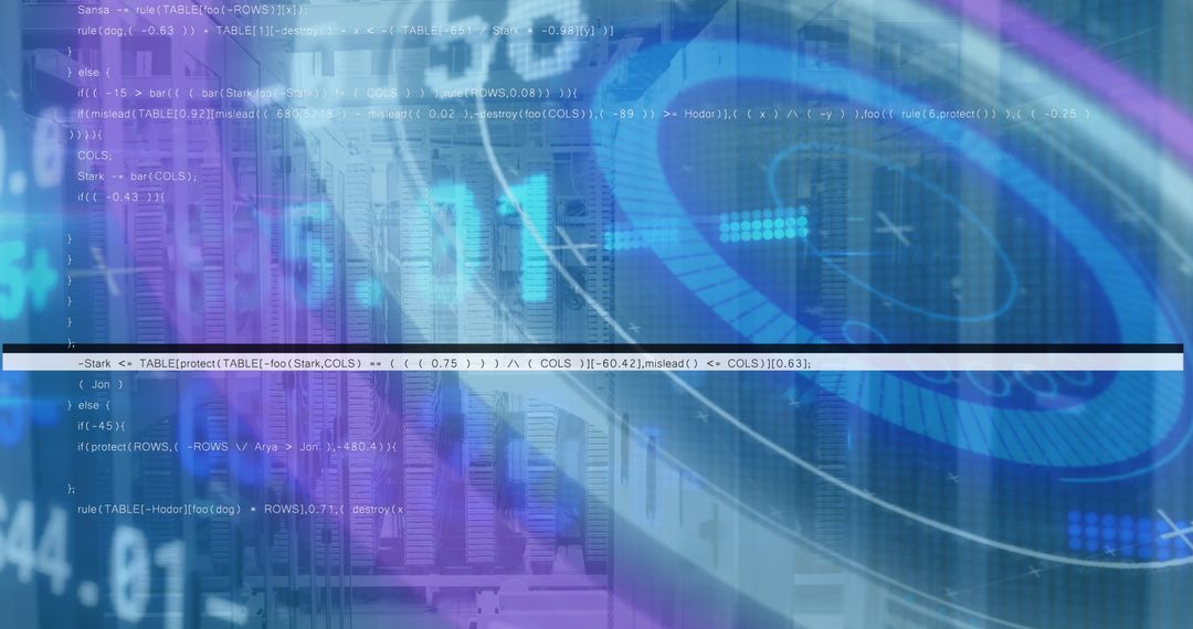 Futuristic Code Overlay with Global Med Tech Theme