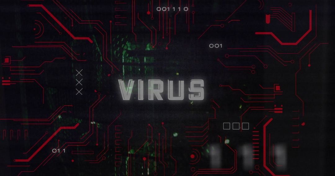Cybersecurity Virus Alert over Digital Interface