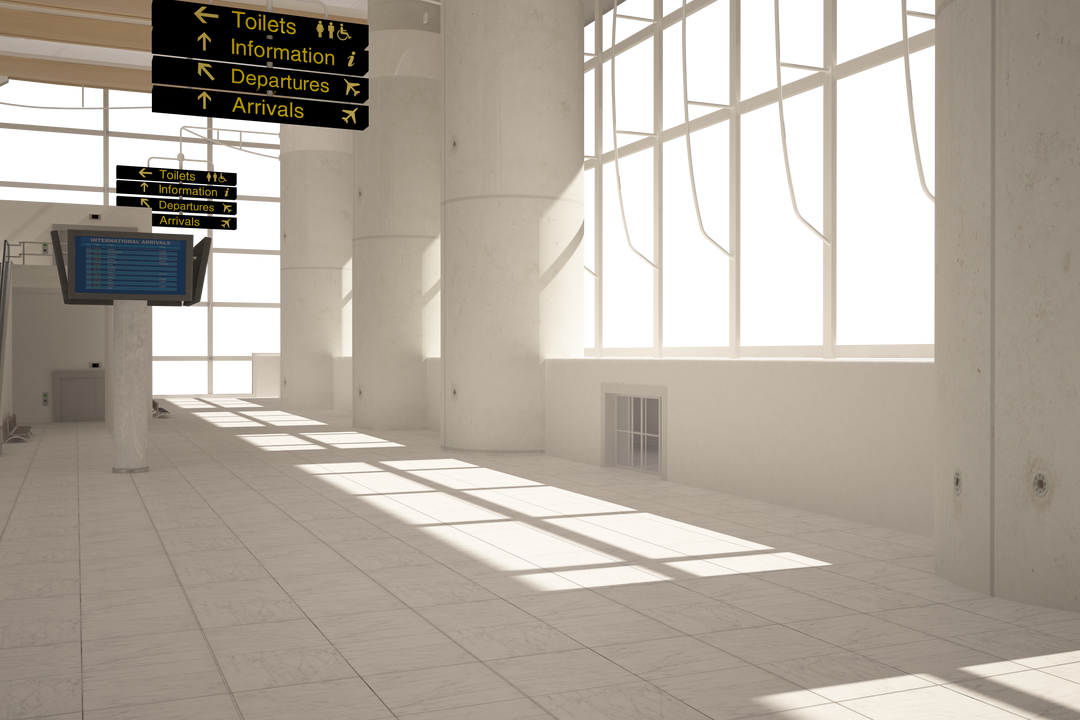 Interior of Modern Airport On Transparent Background PNG - Download Free Stock Images Pikwizard.com