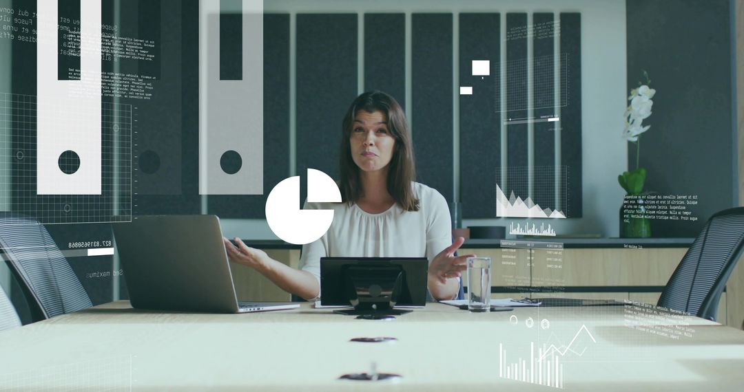 Professional Presenting Data in Modern Conference Room