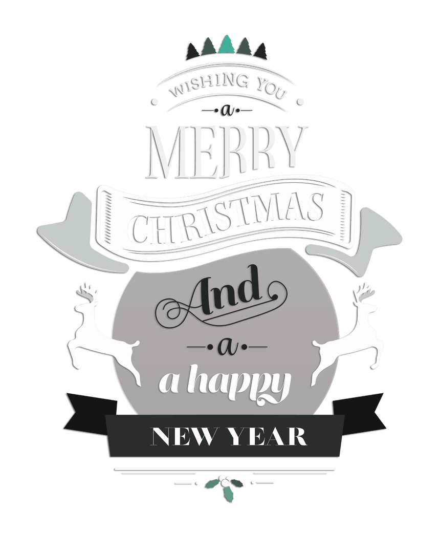 Vintage Transparent Christmas and New Year Greeting Decor