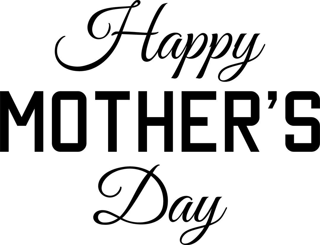 Happy Mother's Day Text Transparent Background Illustration