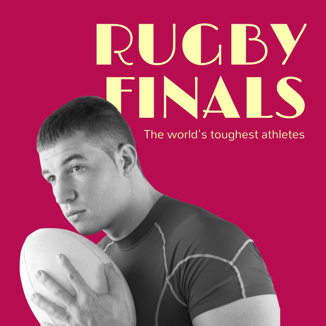 Rugby Finals Featuring Determined Male Rugby Player Holding Ball - Download Free Stock Templates Pikwizard.com