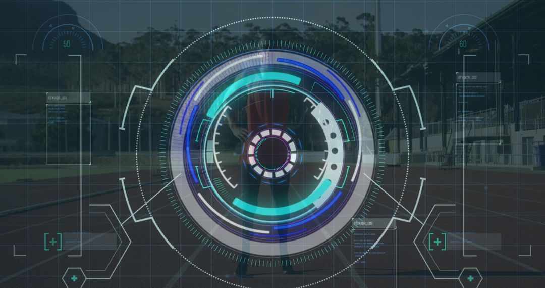 Futuristic Interface with Data Processing over Runner