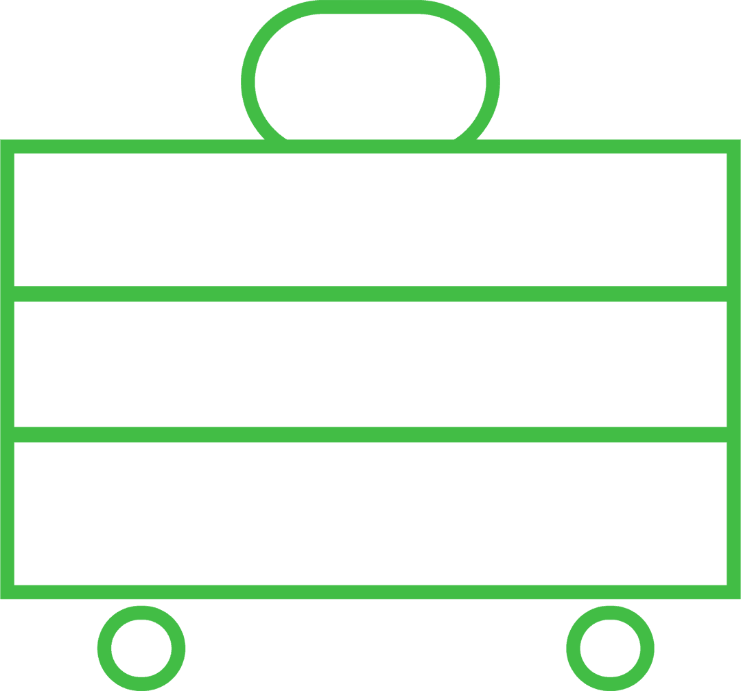 Green Suitcase Symbol on Transparent PNG for Travel Concepts