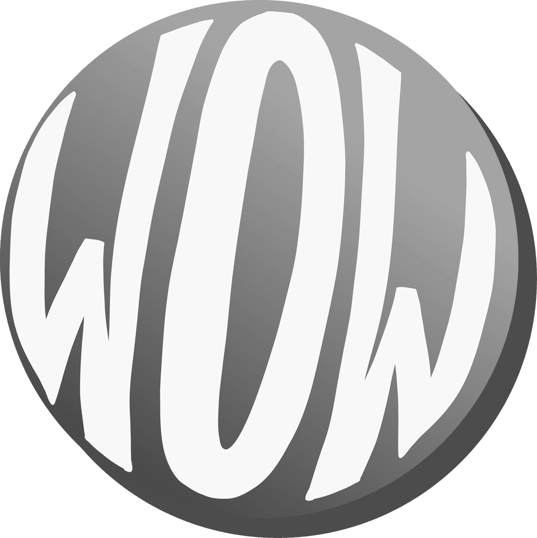 Modern WOW Text Badge with Transparent Background