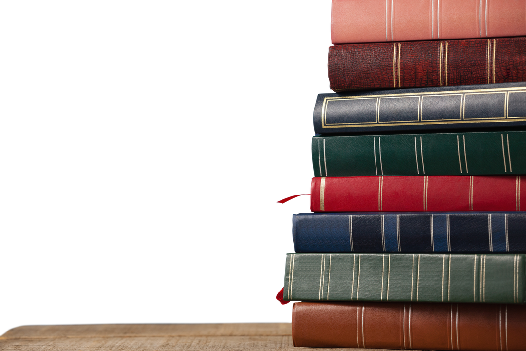 Transparent Side View of Stack of Hardcover Books on Table - Download Free Stock Images Pikwizard.com