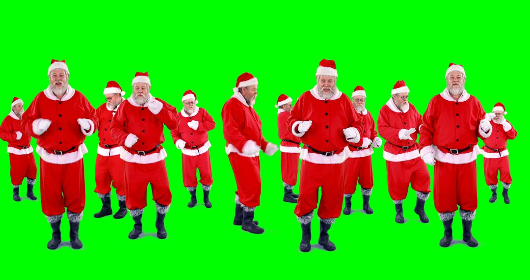 Multiple Santas Celebrating on Green Screen Background - Free Images, Stock Photos and Pictures on Pikwizard.com