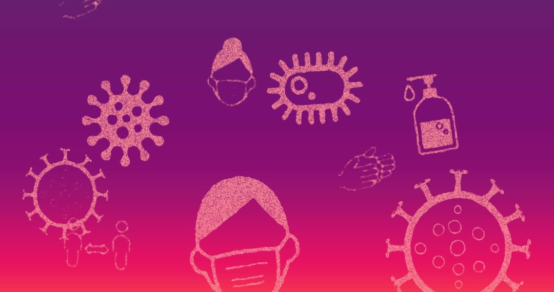 Coronavirus Essentials Concept on Gradient Background