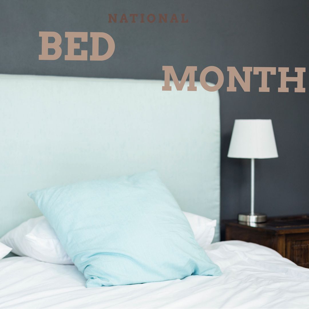 Cozy Bedroom Promoting National Bed Month with Relaxation Theme