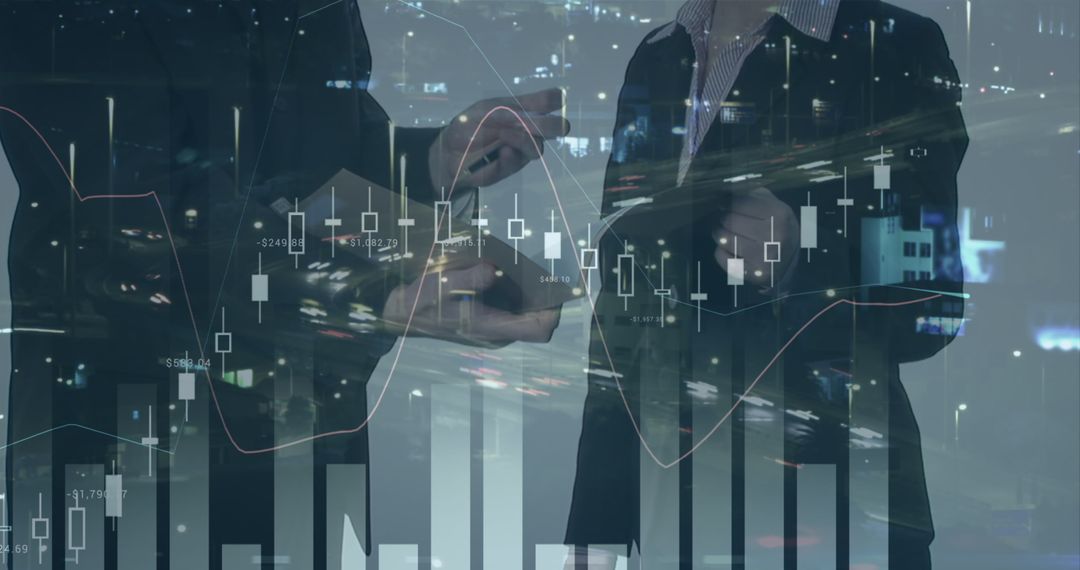 Businesspeople Analyzing Financial Data and Urban Development