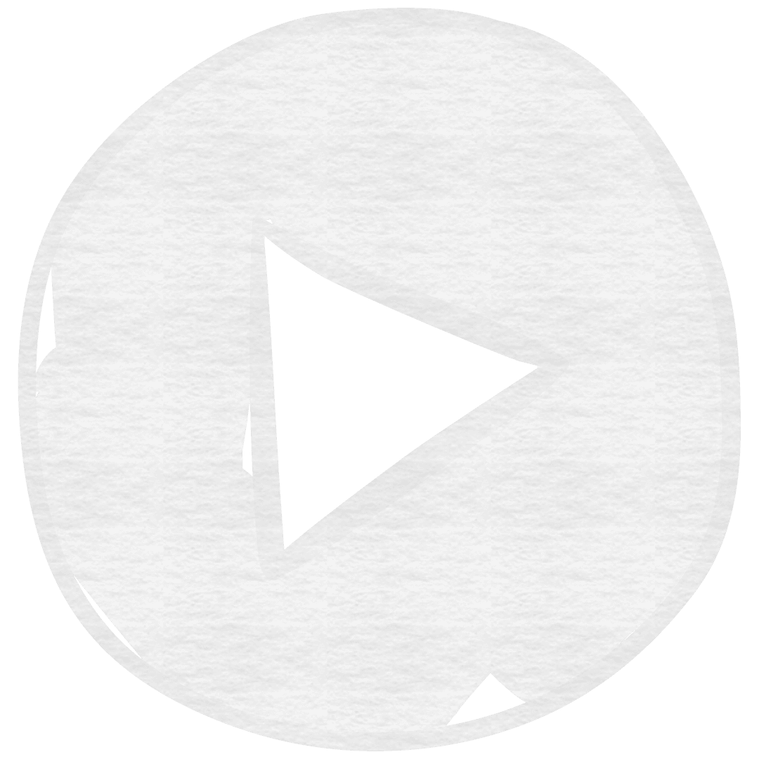 White Play Button Icon on Transparent Background