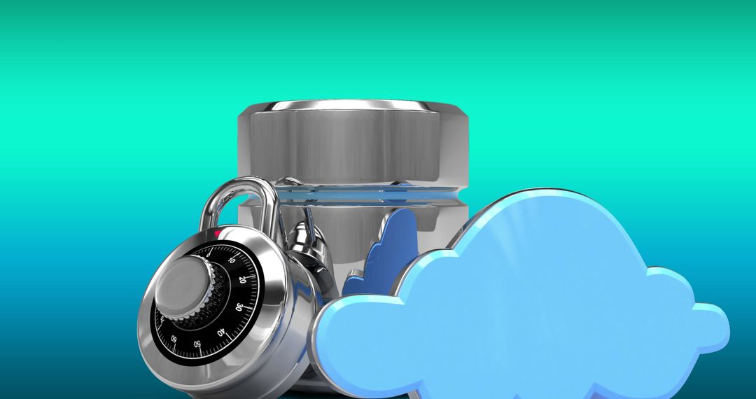 Secure Cloud Storage Technology Concept with Lock