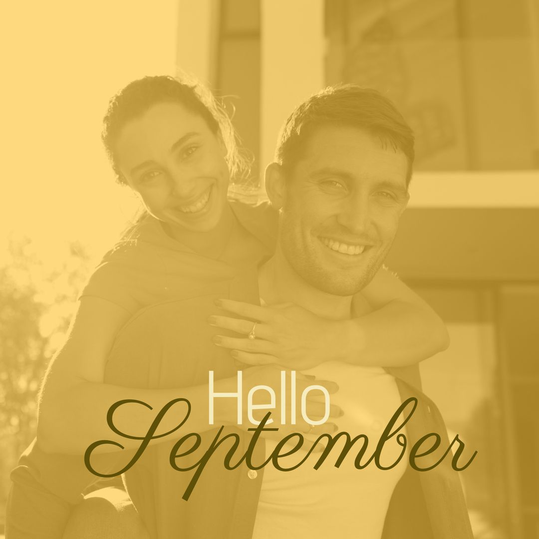 Smiling Couple Welcoming September with Autumn Vibes